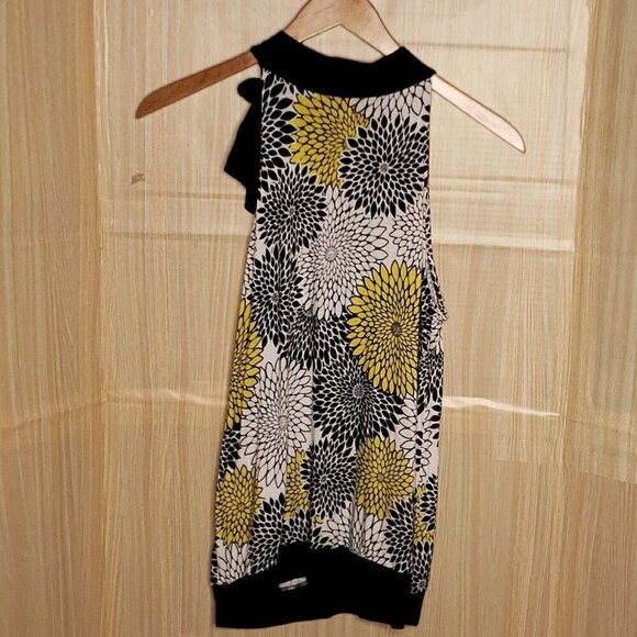 A.N.A Womens Petite Black Yellow Floral Stretchy Halter Top Tye XLP - Picture 2 of 6
